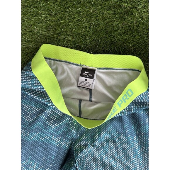 Nike Pro Dri Fit Leggings Women’s Large Blue Green - Picture 3 of 7